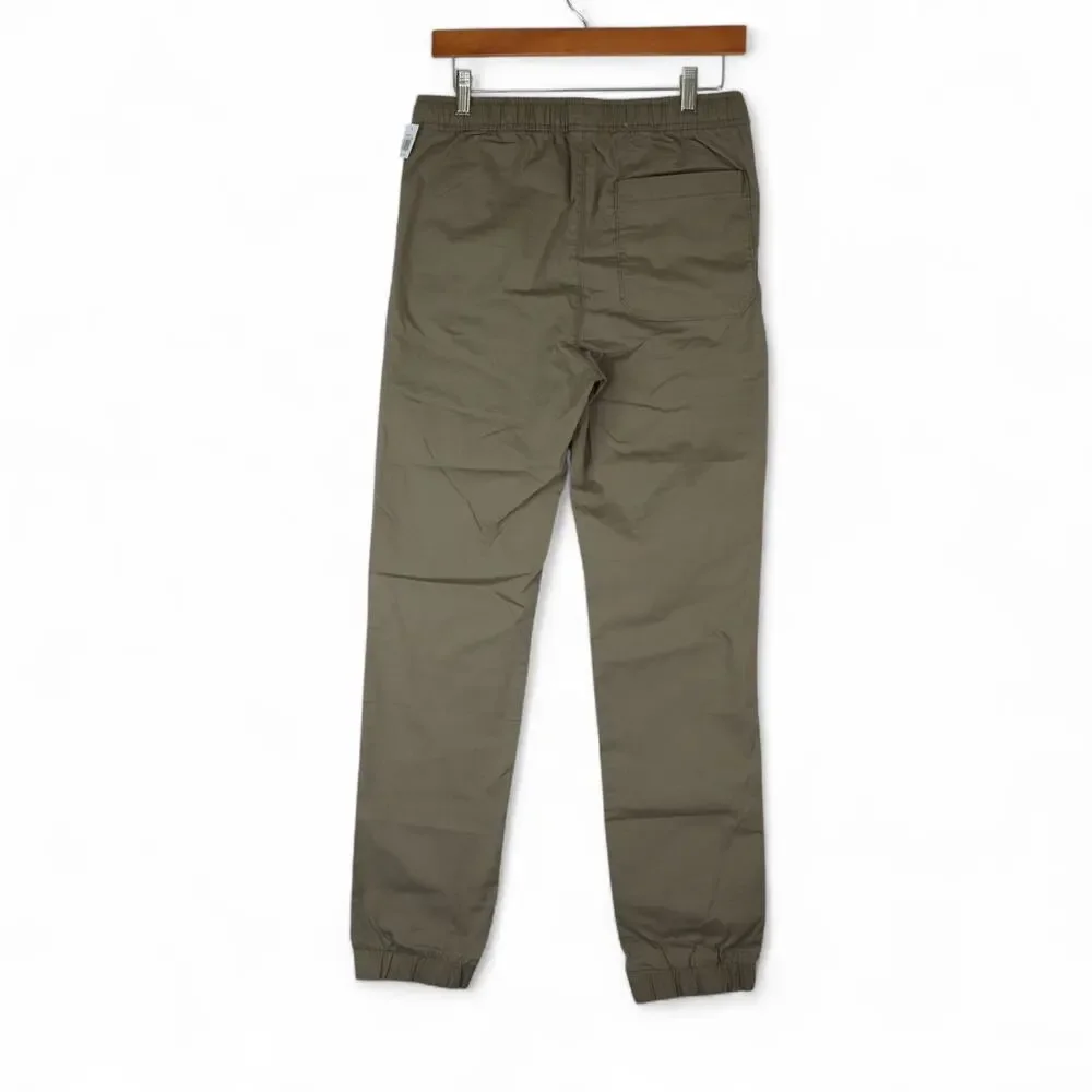 Old Navy Tech‎ Jogger Youth XXL (18) Brown Built in Flex Zip Pockets Drawstrings